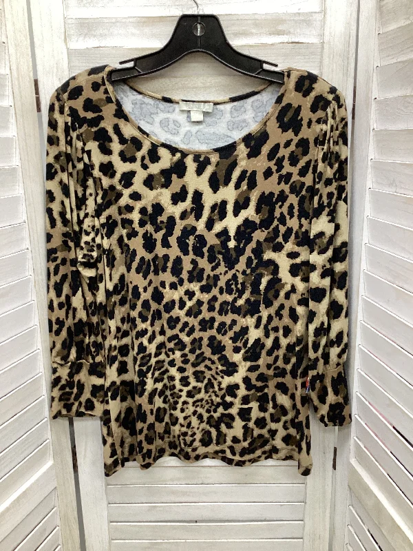 Animal Print Top 3/4 Sleeve Sunny Leigh, Size M