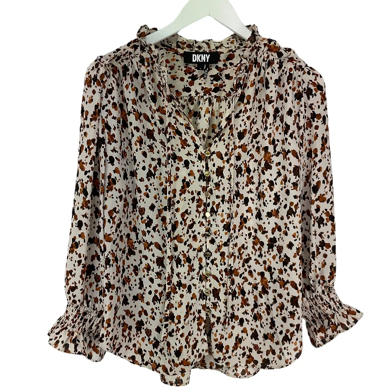 Animal Print Top Long Sleeve Dkny, Size S