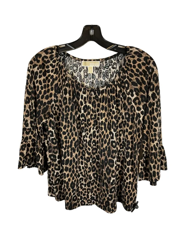 Animal Print Top Long Sleeve Michael By Michael Kors, Size M