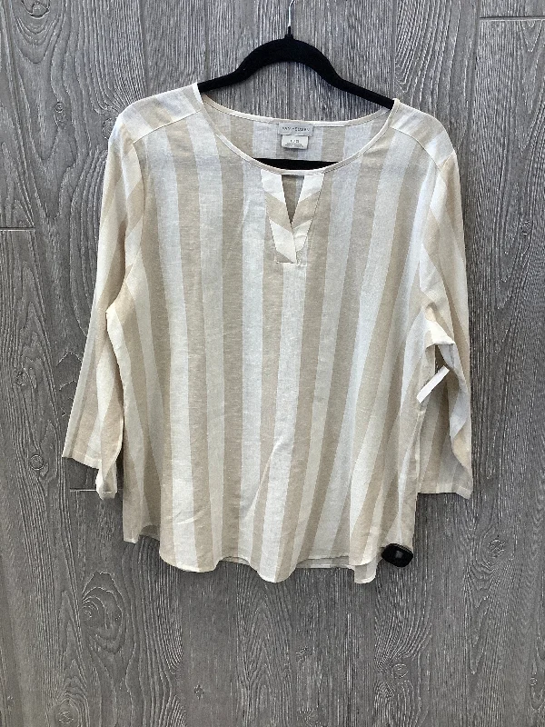 Beige Top 3/4 Sleeve Van Heusen, Size L