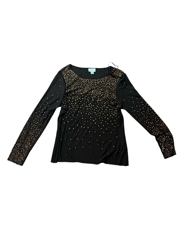 Black Top Long Sleeve Basic Cece, Size M