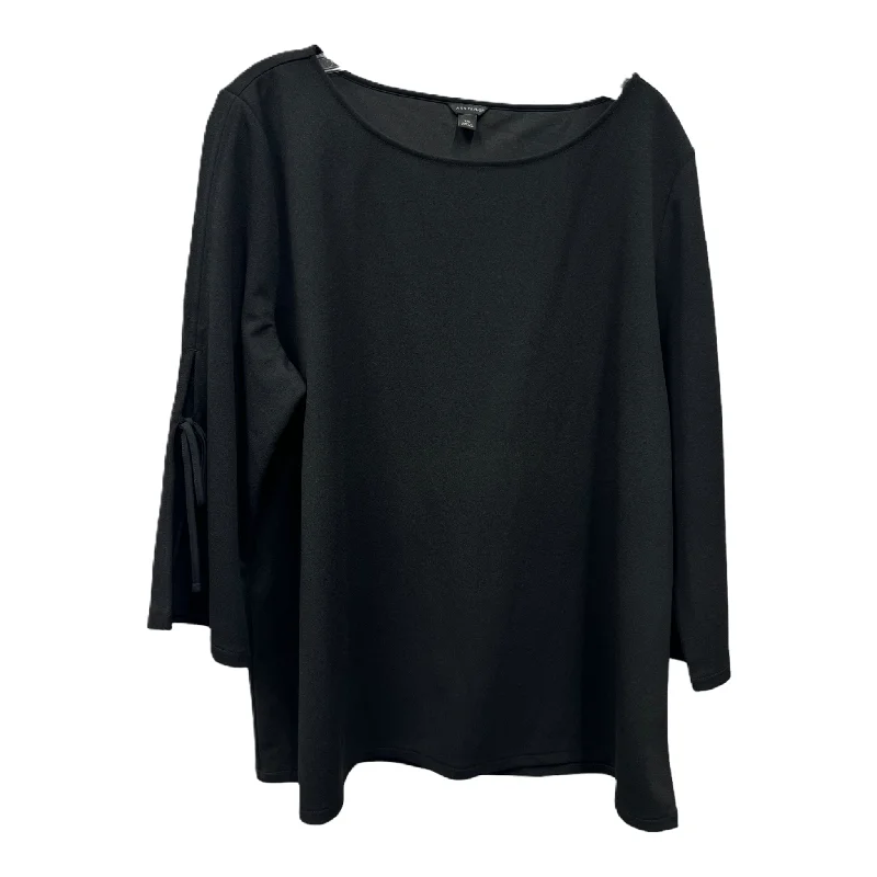 Black Top Long Sleeve By Ann Taylor, Size: 1x