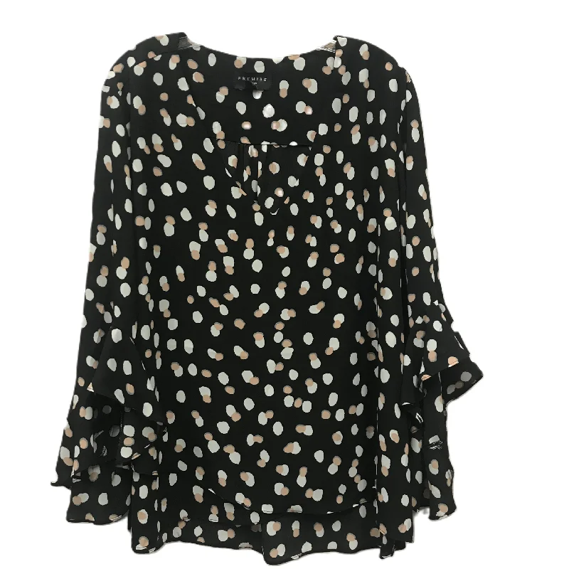 Black Top Long Sleeve By Premise, Size: 3x