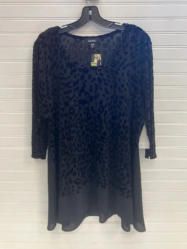 Black Top Long Sleeve Karen Kane, Size 1x