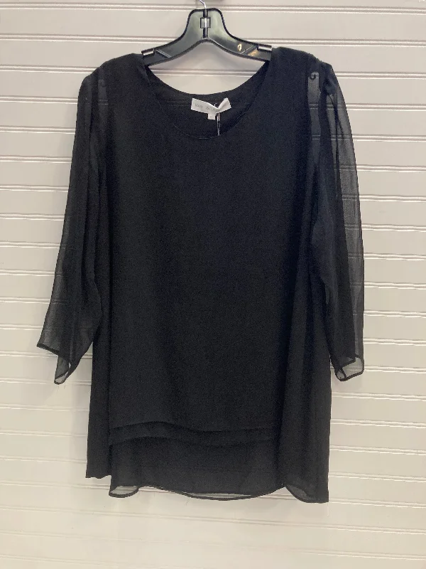 Black Tunic 3/4 Sleeve Lola & Sophie, Size Xl