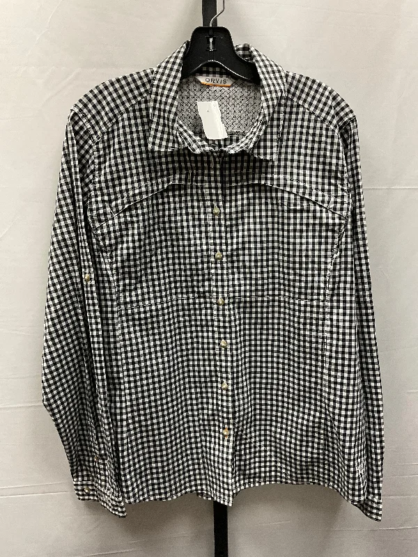 Black & White Top Long Sleeve Orvis, Size Xl