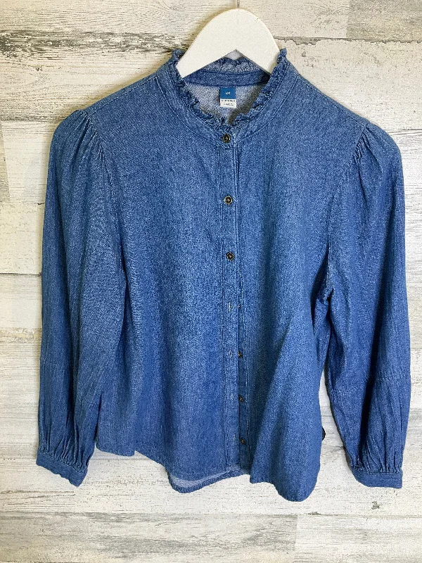 Blue Denim Top Long Sleeve Old Navy, Size Xs