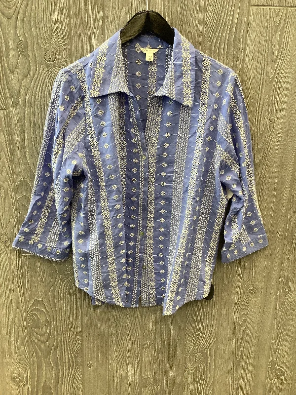 Blue Top 3/4 Sleeve Cato, Size Xl