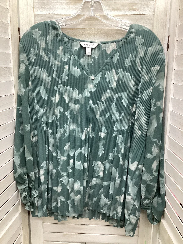 Blue Top Long Sleeve Basic Nine West, Size M