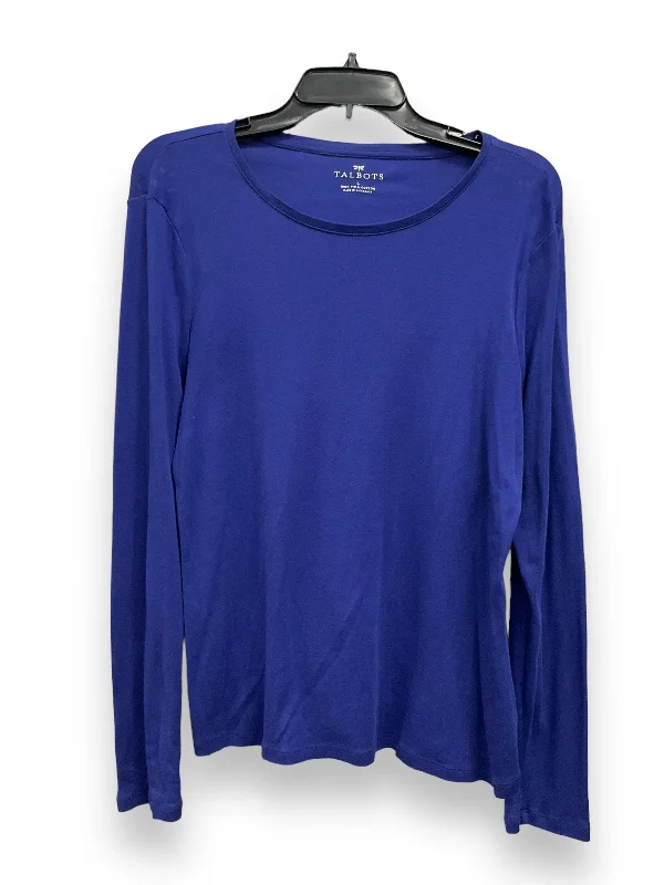 Blue Top Long Sleeve Basic Talbots, Size L