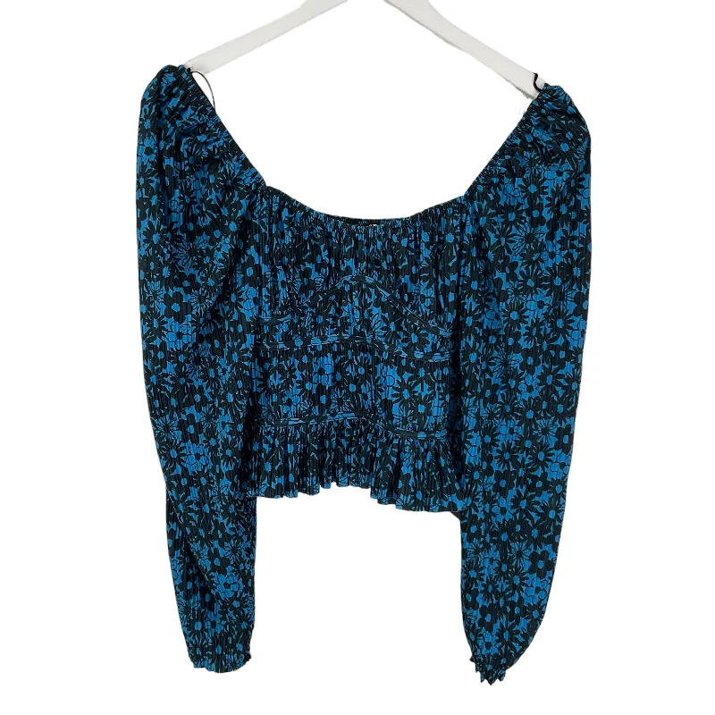 Blue Top Long Sleeve Zara, Size S