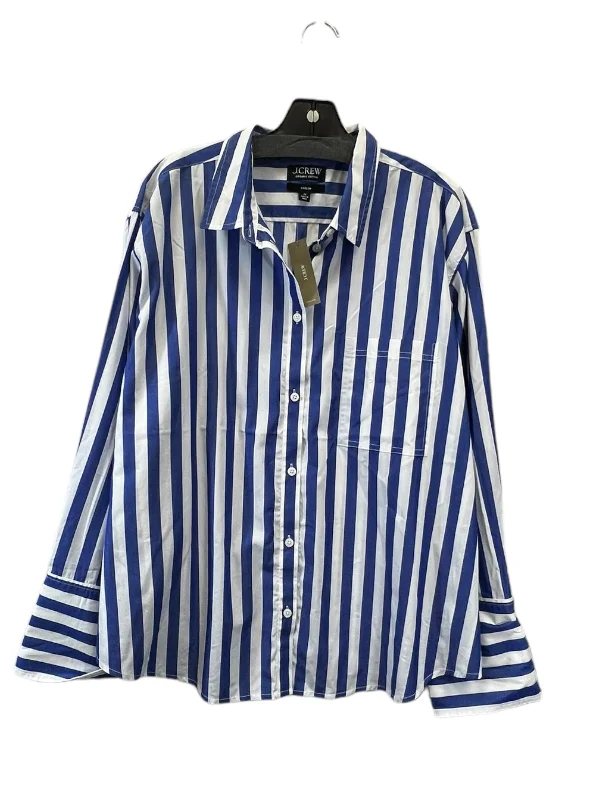 Blue & White Top Long Sleeve J. Crew, Size 3x