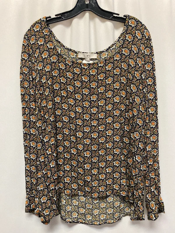 Blue & Yellow Top Long Sleeve Loft, Size Xl