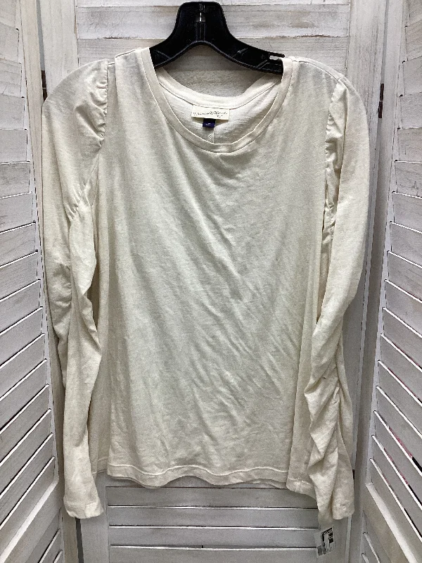 Cream Top Long Sleeve Basic Universal Thread, Size M