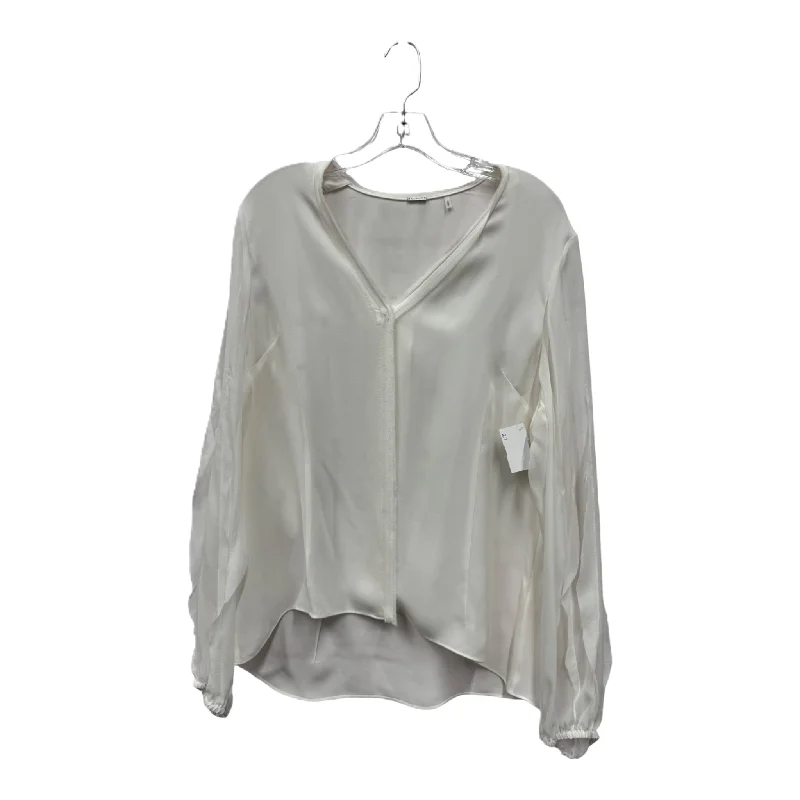 Cream Top Long Sleeve By Elie Tahari, Size: Xl