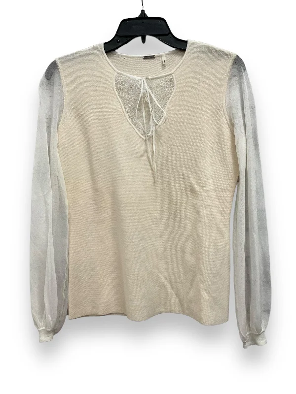 Cream Top Long Sleeve Elie Tahari, Size S