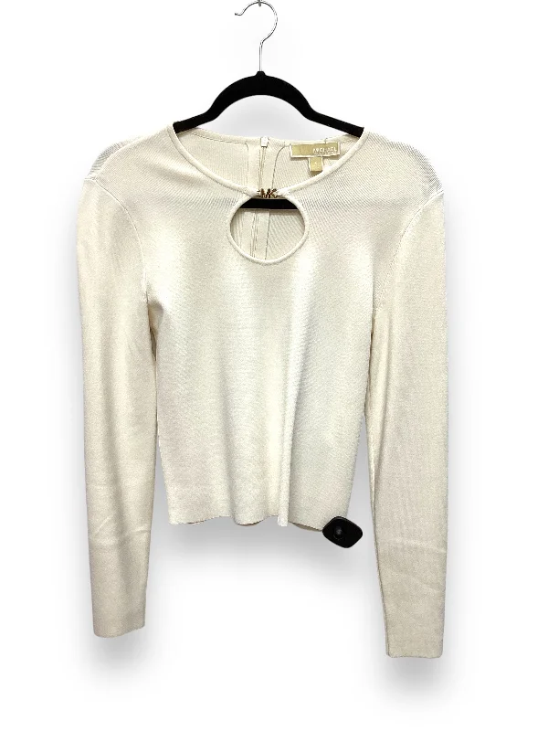 Cream Top Long Sleeve Michael By Michael Kors, Size S