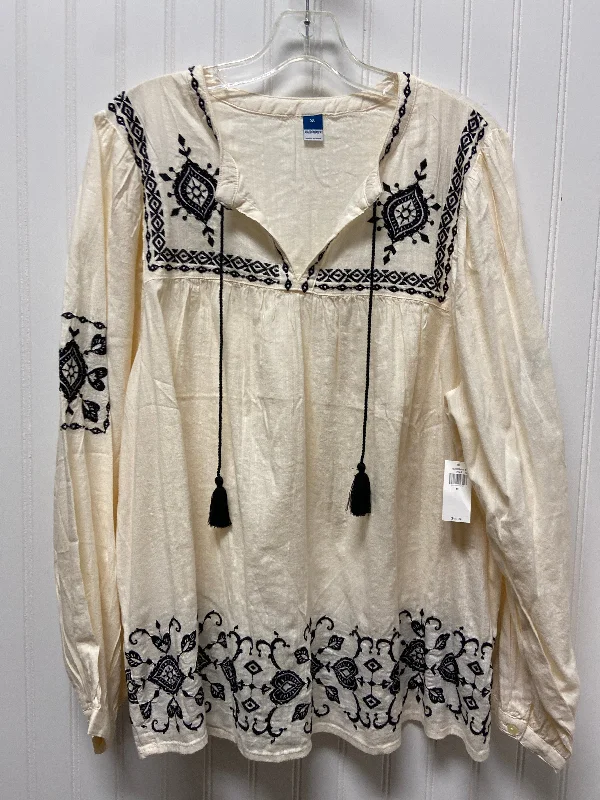 Cream Top Long Sleeve Old Navy, Size Xl