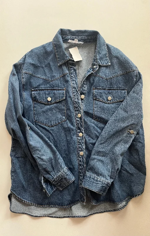 Denim Top Long Sleeve Jane And Delancey, Size M