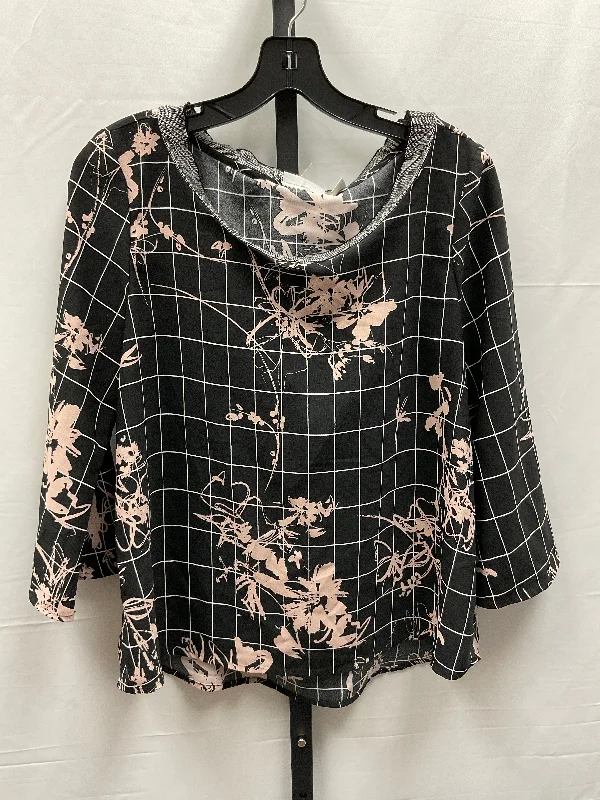 Floral Print Top Long Sleeve Halogen, Size S