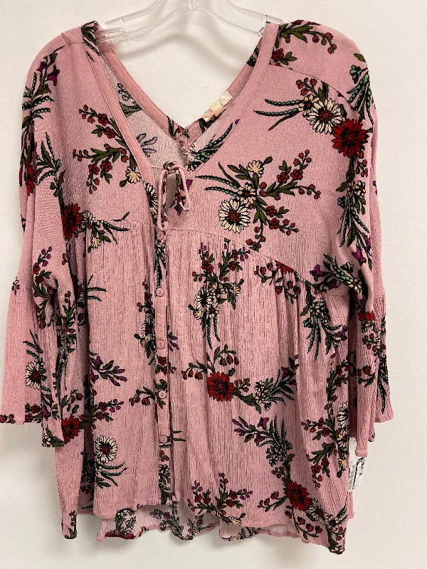 Floral Print Top Long Sleeve Oddi, Size L