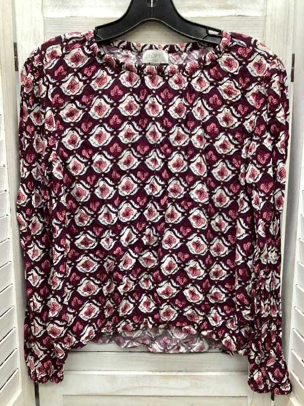 Floral Top Long Sleeve Loft, Size M