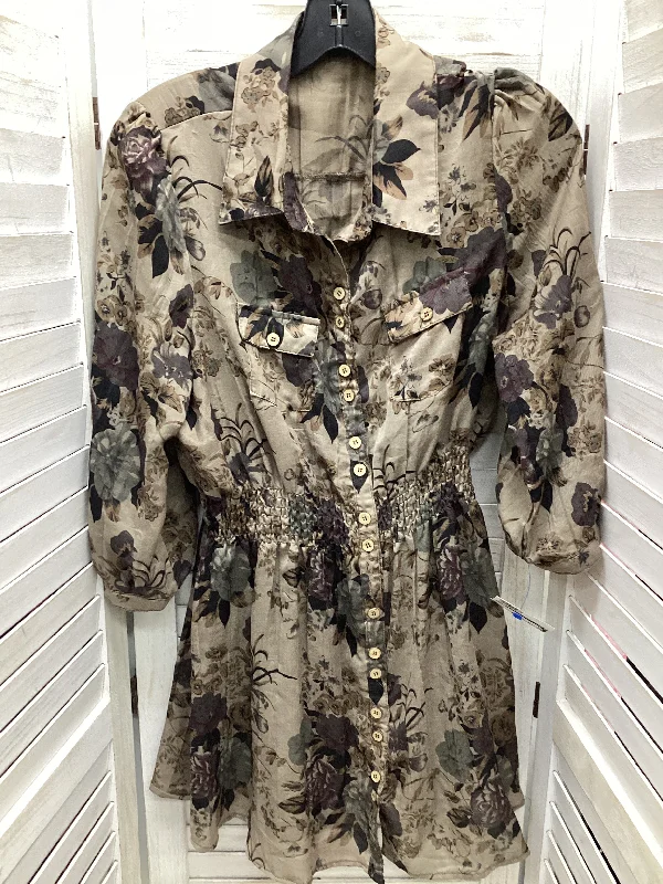 Floral Top Long Sleeve Mine, Size L