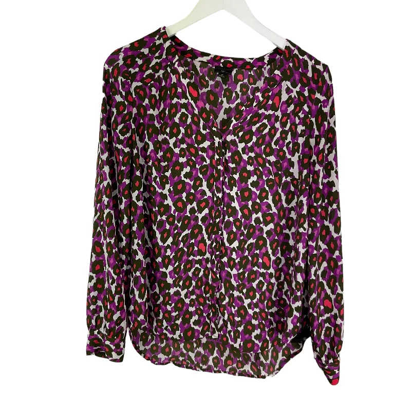 Green & Purple Top Long Sleeve Worthington, Size M