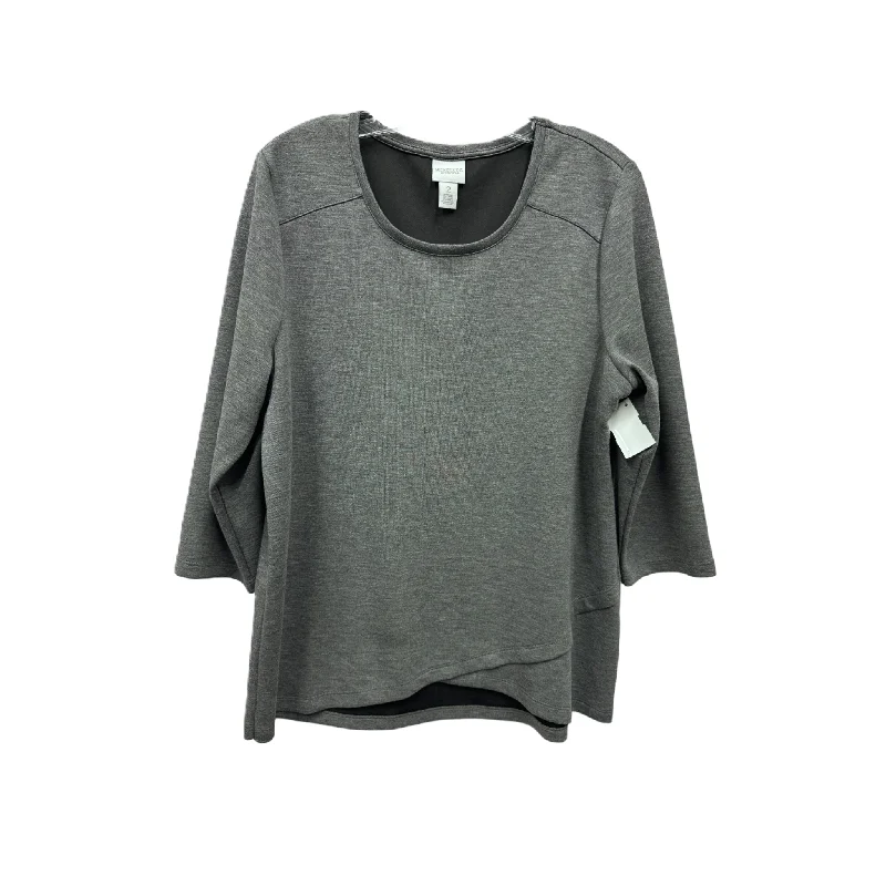 Grey Top Long Sleeve By Chicos, Size: L