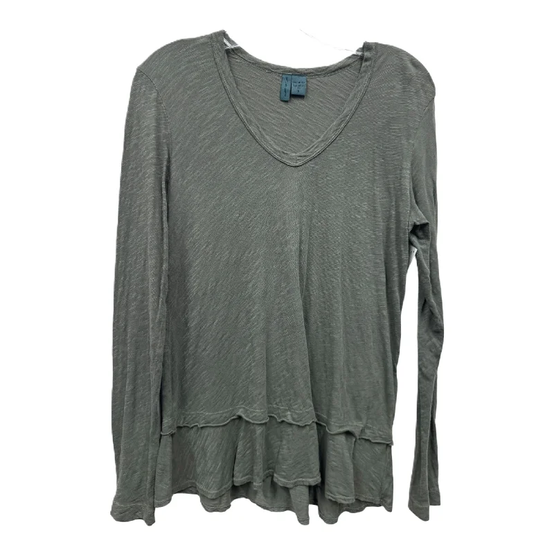 Grey Top Long Sleeve By Left Of Center, Size: S