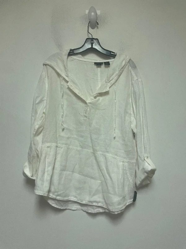 Ivory Top Long Sleeve T Tahari, Size L