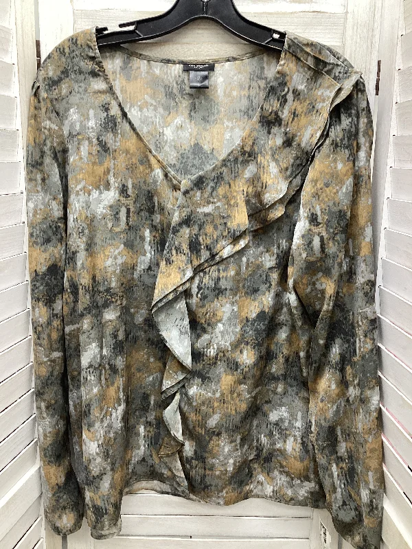 Multi-colored Top Long Sleeve Ann Taylor, Size Xl