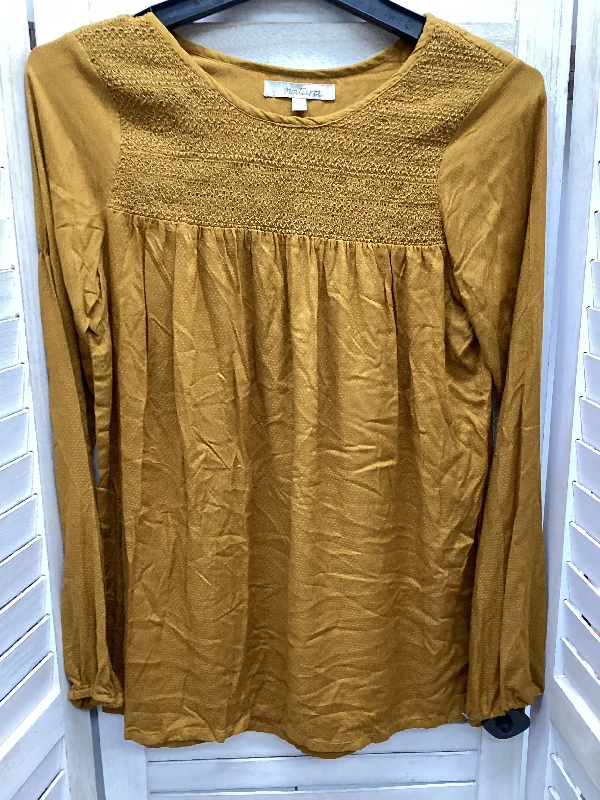 Mustard Top Long Sleeve Clothes Mentor, Size S