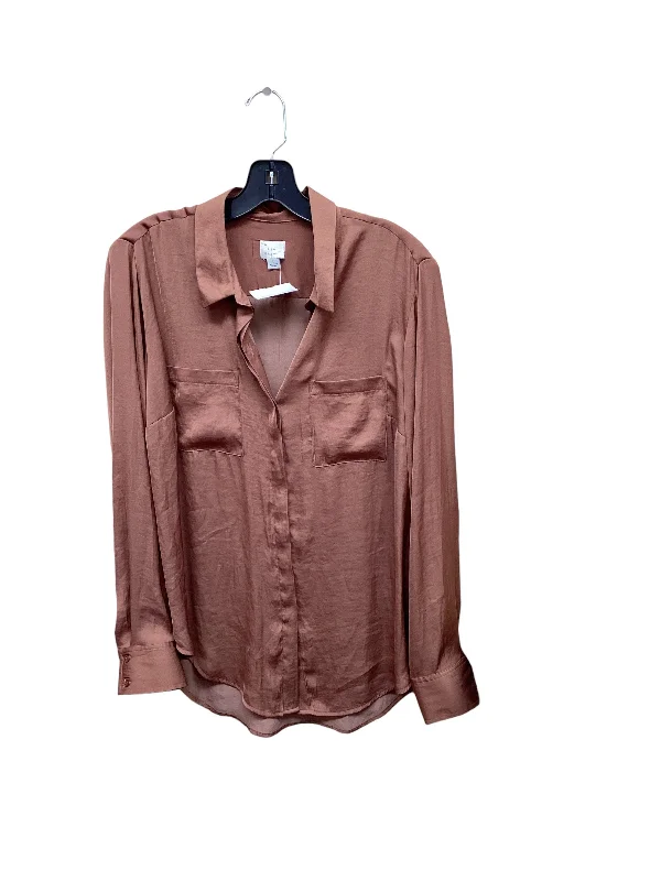 Brown Top Long Sleeve A New Day, Size L