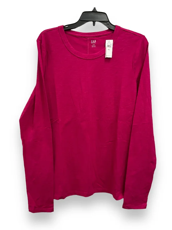 Pink Top Long Sleeve Basic Gap, Size L