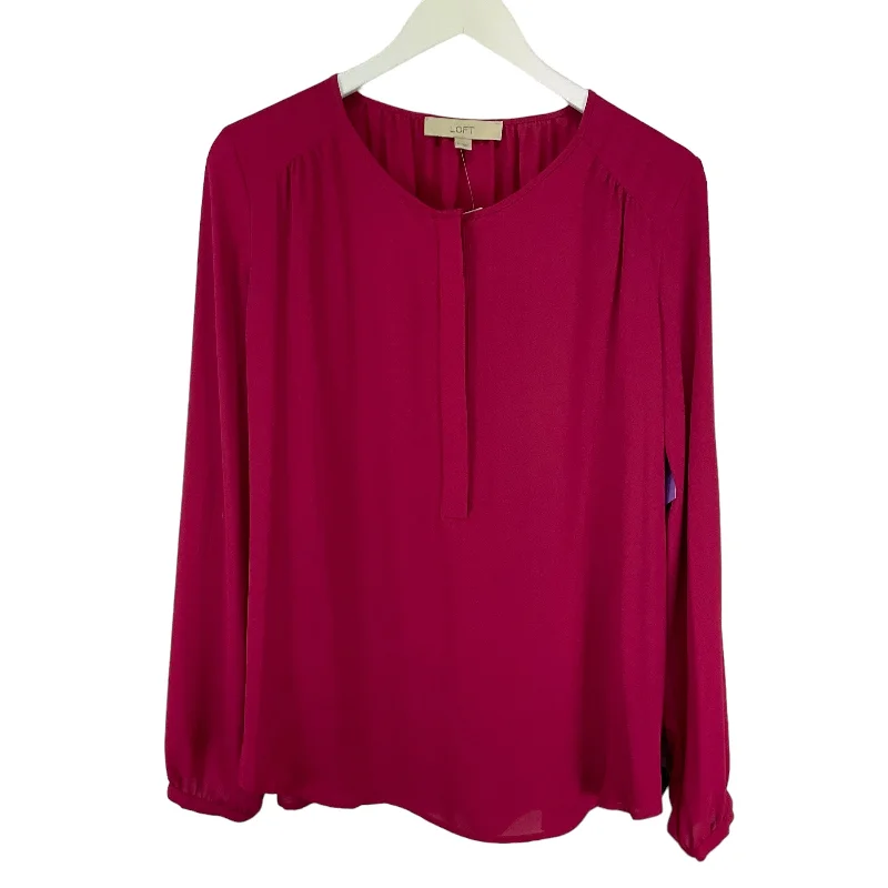 Pink Top Long Sleeve Basic Loft, Size M