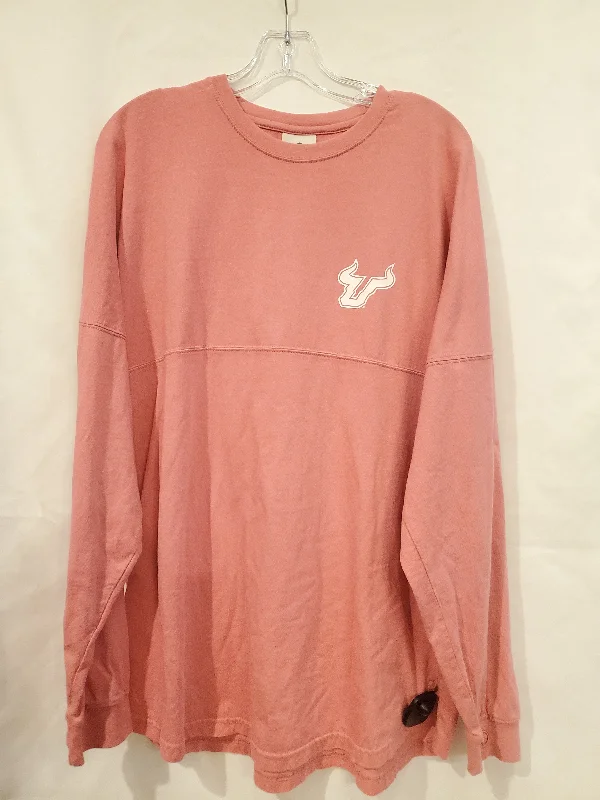 Pink Top Long Sleeve Clothes Mentor, Size L