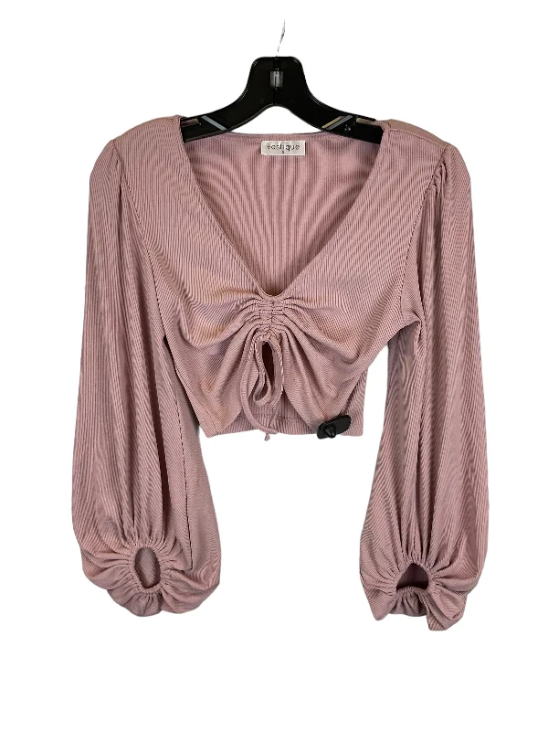 Pink Top Long Sleeve Vestique, Size S