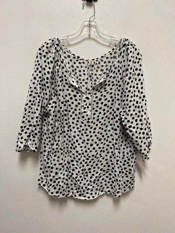 Polkadot Pattern Top Long Sleeve Clothes Mentor, Size L