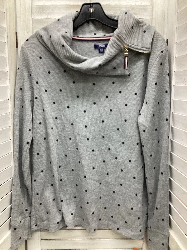 Polkadot Top Long Sleeve Izod, Size Xl