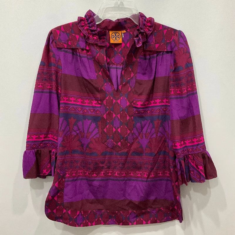 Purple Top 3/4 Sleeve Tory Burch, Size S