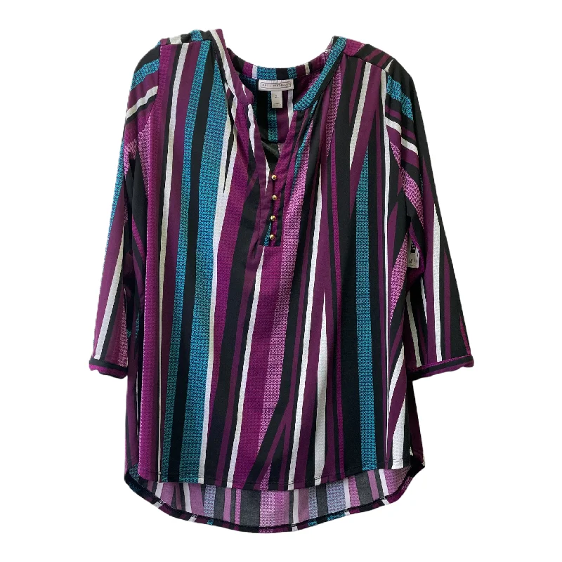 Purple Top Long Sleeve By Dana Buchman, Size: Xl