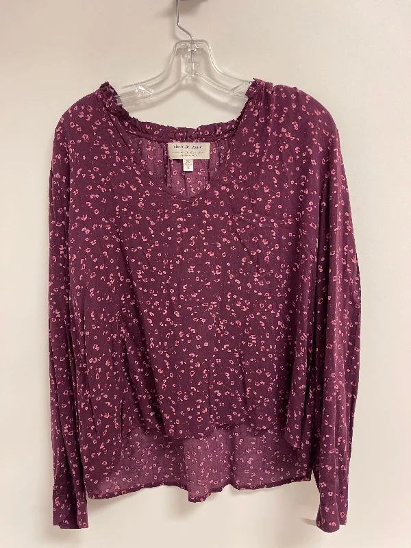 Purple Top Long Sleeve Cloth & Stone, Size L