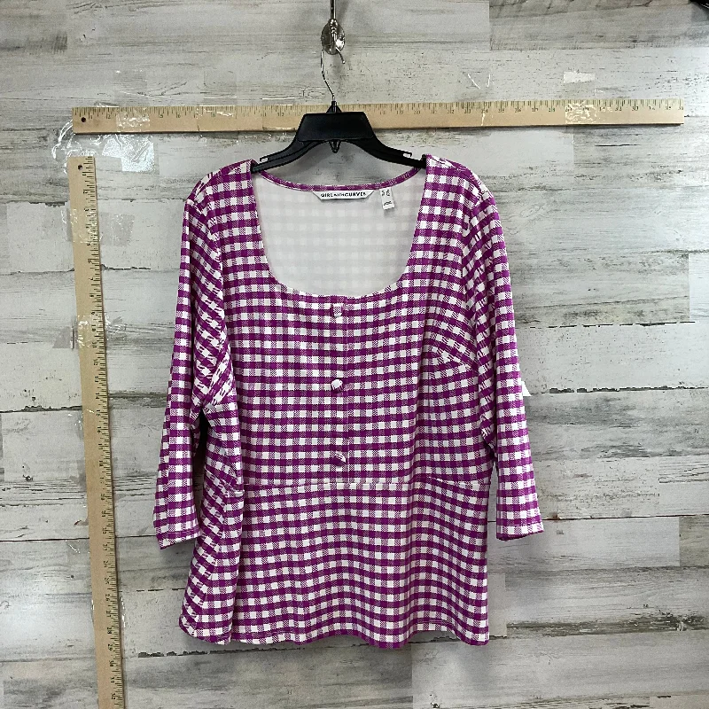 Purple Top Long Sleeve Girl With Curves, Size 2x