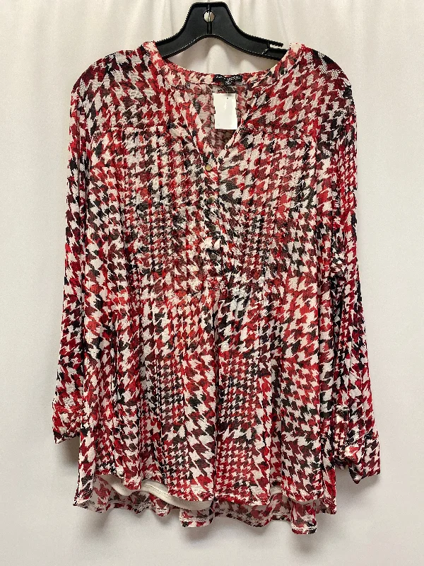 Red Top Long Sleeve Clothes Mentor, Size 3x