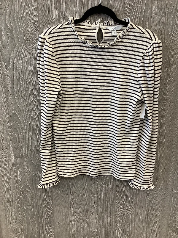 Striped Pattern Top Long Sleeve Croft And Barrow, Size M