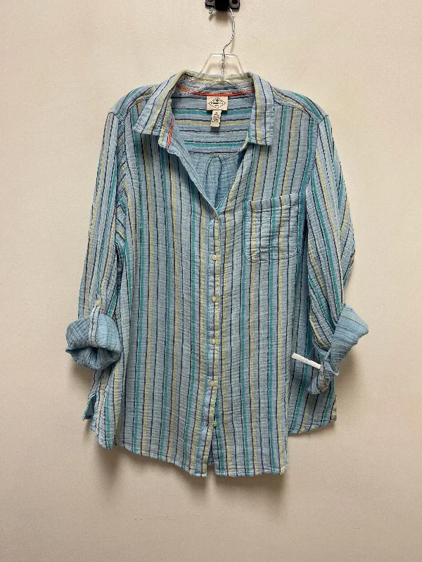 Striped Pattern Top Long Sleeve St Johns Bay, Size Xl