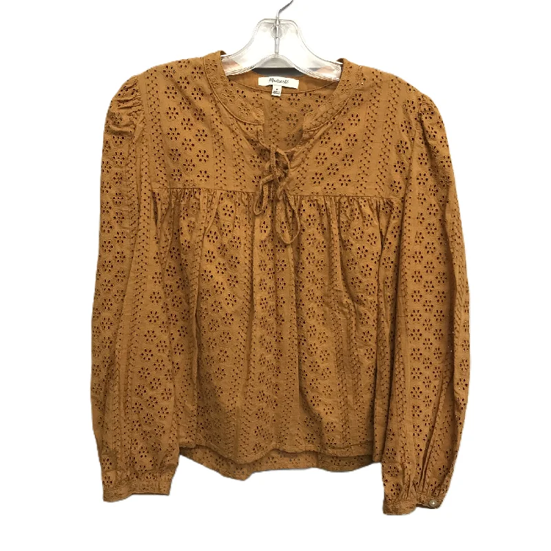 Tan Top Long Sleeve By Madewell, Size: M