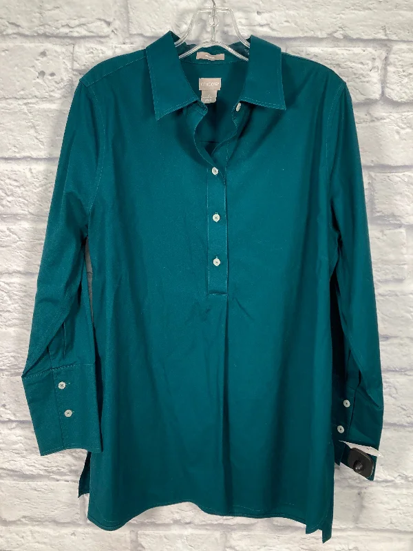 Teal Tunic Long Sleeve Chicos, Size L