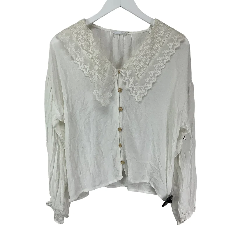 White Top Long Sleeve Vestique, Size M